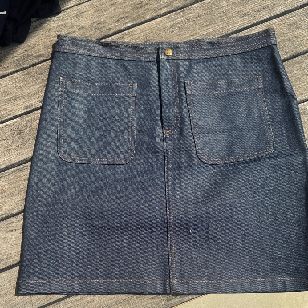 A.P.C. Dark Blue Denim A-Line Skirt